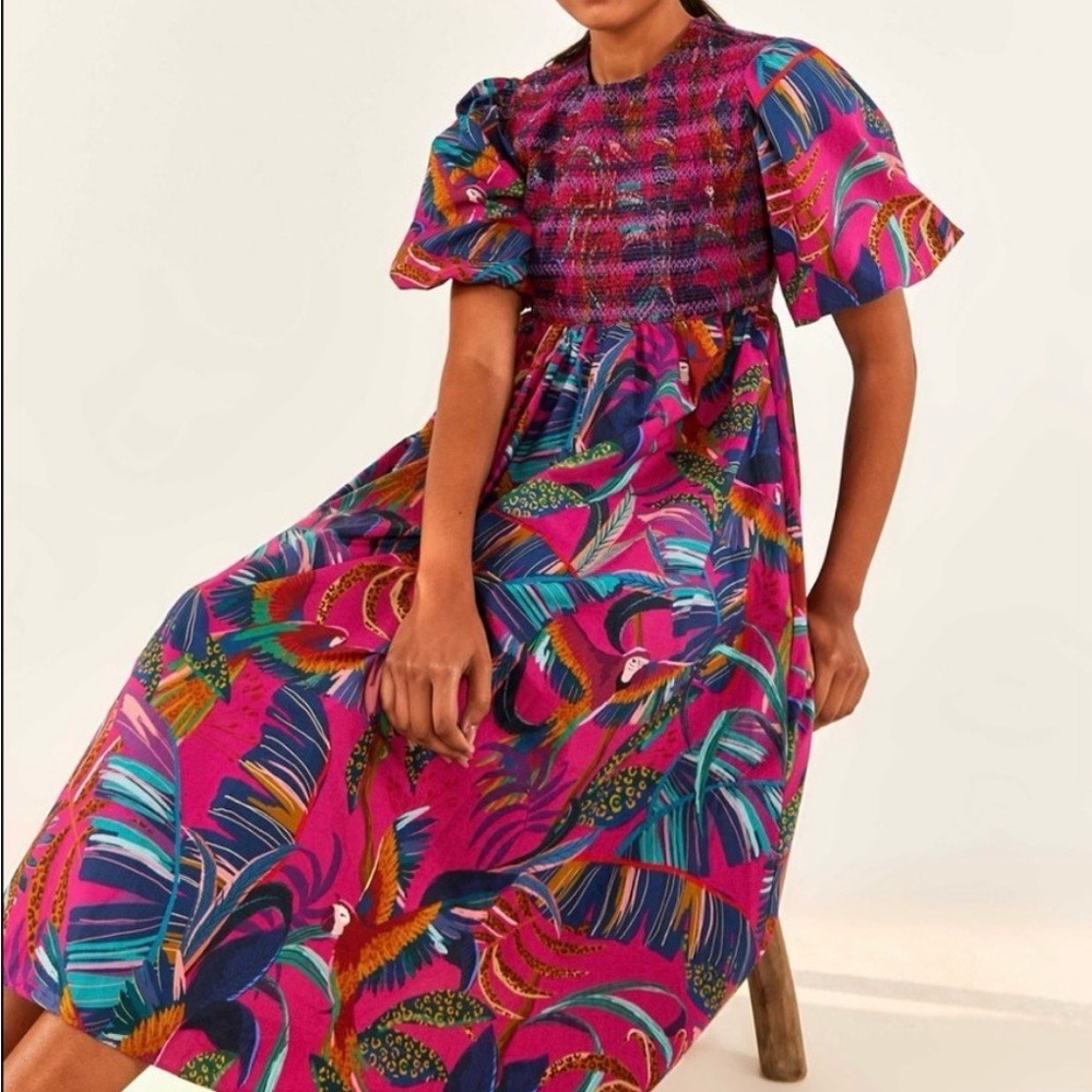 Farm Rio Macaws Midi Dress / NWT / Size M / $245 MSRP - Picture 2 of 10